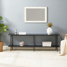 Manhattan Comfort Celine 70.87" Modern Console Table - Black-Top Board Made of High Quality Manufactured Wood with Veneer