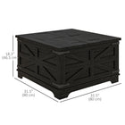 HOMCOM Coffee Table with Flip Top Hidden Storage - Black-Metal hinges for smooth opening and closing