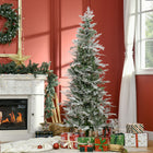 HOMCOM 6' Snow-Flocked Pencil Artificial Christmas Tree - Green-Natural appearance with some branches made to look like real branches 