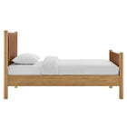 Modway Maven Twin Size Vegan Leather Upholstered Platform Bed - Tan Oak-Kiln-Dried Wood