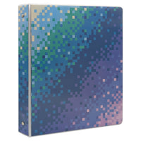 Staples 1" 3-Ring Binder - Pixels-Round ring binder, pixels design, holds up to 175 sheets of paper