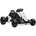 Qaba 24V Kids Electric Go Kart with Dual 150W Motors - White-Powerful dual motors deliver thrilling acceleration for a real racing experience 