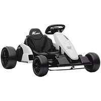 Qaba 24V Kids Electric Go Kart with Dual 150W Motors - White-Powerful dual motors deliver thrilling acceleration for a real racing experience 