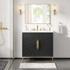 Modway Awaken 36" Bathroom Vanity - White/Black-Ceramic Sink Basin