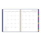 AT-A-GLANCE 2026-27 Badge Geometric Weekly/Monthly Planner - 11"x 9" - Purple - Bilingual-Durable poly cover with foil accents