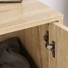 HOMCOM Modern 31.5" L Sideboard - Natural-Steel base with non-slip pads offers stable support