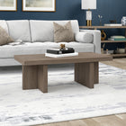 Hudson&Canal Dimitra 44"W Rectangular Coffee Table - Antiqued Grey Oak-Finished in wood-look antiqued gray oak