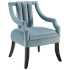 Modway Harken Performance Velvet Accent Chair - Light Blue-Vintage Glamour Accent  Chair