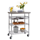 Seville Classics - Stainless Steel Kitchen Cart - 30" L x 20" W x 36" H - Silver-Easy assembly, no tools required