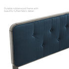 Modway Bridgette Wood Twin Platform Bed with Splayed Legs - Grey Azure-Rubberwood Legs