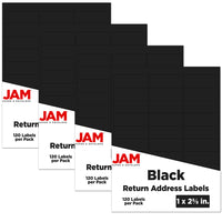 JAM Paper Mailing Address Labels - 1 x 2 5/8 - Black - 4 sets of 120-Black