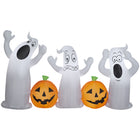 GEMMY Airblown Inflatable Halloween Pumpkin and Ghost Collection Scene - 60" x 108"-Lights up with bright, energy-efficient LED light