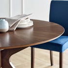 Modway Crossroads 47" Round Wood Dining Table - Walnut-Ash Wood Veneer
