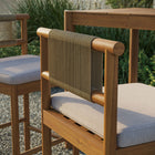 Modway Eleni Outdoor Teak Wood Bar Stools 2-Piece Set - Natural/Sail-Slatted Seat