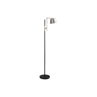 Monarch Specialties 65" H Contemporary Floor Lamp - Black Metal / Nickel Shade-Contemporary industrial style, two-tone 65"H floor lamp topped with a nickel shade to instantly upgrade a modern decor