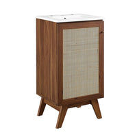 Modway Soma 18" Bathroom Vanity - Walnut/White-MDF and Particleboard