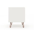 Manhattan Comfort Rockefeller 20.08" Mid-Century Modern 1-Drawer Nightstand - White-Perfect for Storage or Display Items