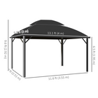 Outsunny 13 ft W x 10 ft L Patio Gazebo - Double Roof Outdoor Gazebo for Lawn - Black-Includes curtains for privacy and inner netting to protect against insects