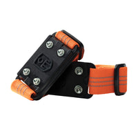 Impacto Midcleat Versatile Design Steel Ice Cleats - One Size - Black with Orange Straps - 1 Pair-Fits in the middle of the shoe to prevent slips and falls in icy and wet conditions