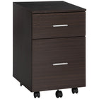 Vinsetto Mobile 2-Drawer Letter/A4 Filing Cabinet with Wheels - Brown-Optimal storage to make your home office, study, or bedroom tidy
