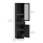 Kleankin Slim Bathroom Storage Cabinet with Adjustable Shelves and Drawer - Black-Transparent acrylic board is suitable for item display  