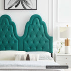 Modway Augustine Tufted Performance Velvet Twin Headboard - Teal-Assembly Required