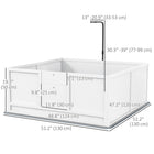 PawHut Whelping Box for Dogs with Retractable Light Stand & Pad - 49" L x 47" W-Wind-resistant sealed design for a secure living area