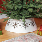 HOMCOM 26" Christmas Tree Collar with Hollow Snowflake Pattern - White-Electrophoretic steel ensures rust resistance 