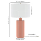 Hudson&Canal Selina 25" Tall Ceramic Table Lamp with Fabric Shade - Dusty Pink/White-Clean with a soft, dry cloth and no harsh chemicals or abrasive cleaning materials