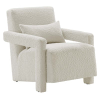 Modway Mirage Boucle Upholstered Armchair - Ivory-Modern Accent Chair
