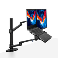 ShoppingAll 2-in-1 Monitor & Laptop or Dual Monitor Arm for 15-32" Monitors & 12-17" Laptop - Black-Hold one 15"-32" monitor and one 12"-17" laptop or can be used for two 15"-32" monitors