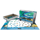 Eurographics Northern Lights, Yellowknife Puzzle - 1000 Pieces-European blue board