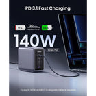 UGREEN Nexode 300W 5-Port GaN USB-C/USB-A PD Desktop Charger-Dual GaNFast III Chip & Thermal Guard Technology: Featuring two built-in GaNFast III chips, this charger delivers powerful energy efficiently. UGREEN's exclusive Thermal Guard technology monitors heat levels and optimizes cooling, reducing energy waste while minimizing heat generation for a safer, more eco-friendly charging experience.