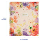 Hilroy Bright Floral Notebook - 10-1/2" H x 8" W - 160 Pages - Yellow-82 Pages / 40 sheets