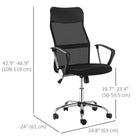 HOMCOM Executive High Back Mesh Office Chair - Black-Tilting function for taking a break and stretching out your back