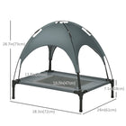 PawHut Elevated Cooling Pet Bed with Canopy for Medium Dogs - Grey-Fabric is made of high density, breathable polyester to keep heat away 