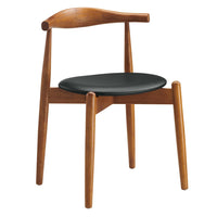 Modway Stalwart Dining Side Chair - Dark Walnut/Black-Modern side dining chair