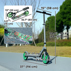 Qaba Kick Scooter with Adjustable Height, 200mm Big Wheel - Green-Rear brake system enhances safety during rides 