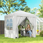Outsunny 6.6' ft W x 6.6 ft L Pop Up Canopy Tent for Outdoor/Garden/Patio - White-Powder coated steel frame construction in white finish to ensure long lasting use