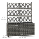 Outsunny PE Wicker Raised Garden Bed with Trellis-Metal frame for a strong core, wrapped in plastic wicker for a stylish garden look