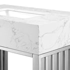 Modway Gridiron 30" Bathroom Vanity - White/Silver-Fixtures Not Included