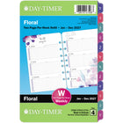 Day-Timer 2027 Two Page Per Week Planner Refill - Desk Size - 5-1/2" H x 8-1/2" W - Floral - English-Page size: 8-1/2" H x 5-1/2" W