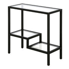 Hudson&Canal Lovett 24"W Rectangular Side Table - Blackened Bronze-Tabletop has a weight capacity of 20 lbs, lower shelves can support 10 lbs each
