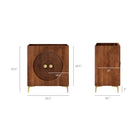 Modway Vernon 30" Fluted Wood Vanity Cabinet Without Sink - Walnut-Metal Legs and Round Knobs