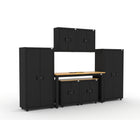 Cat RTA Garage Storage Cabinetry 7-Piece Set with 2 Lockers, 2 Walls, 2 Bases and 72" Workbench-Industrial Steel Construction: Built with 22-gauge steel frames and 20-gauge steel doors to support up to 500 lbs per cabinet for dependable, long-term performance.