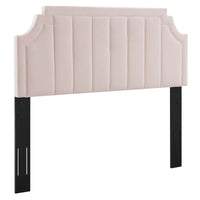Modway Alyona Channel Tufted Performance Velvet Full/Queen Headboard - Pink-Channel Tufted Full/Queen Headboard