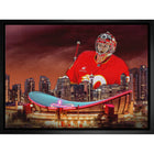 Dustin Wolf Flames Skyline - Framed Canvas - 31" x 22"-Premium canvas print with gallery-wrapped edges
