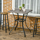 Outsunny Patio Wicker Dining Table with Umbrella Hole - Light Grey-Stylish design with hand-woven PE rattan wicker