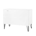 Manhattan Comfort DUMBO Modern 1-Drawer Nightstand and 3-Drawer Dresser Set - White/Rustic Grey-17.73" L x 35.19" W x 26.85" H