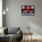Montreal Canadiens 5-player Collage with Laser Cut-out Alumni - Framed Print - 34" x 24"-Ready to hang - arrives fully assembled